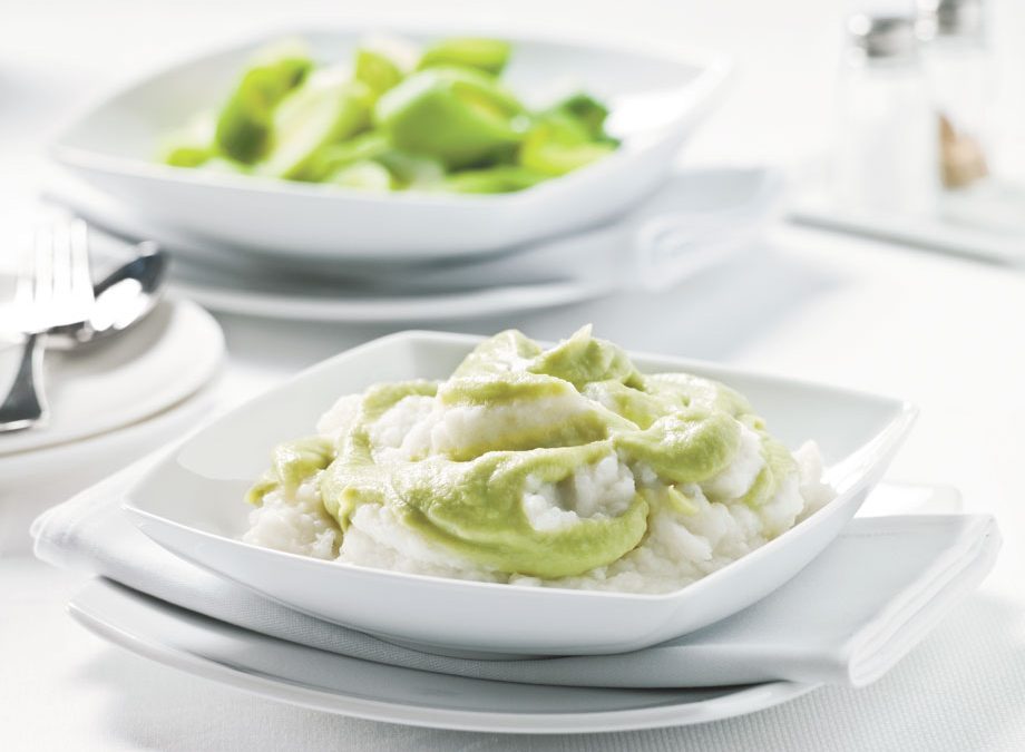 Mash potato folded with fresh avocado