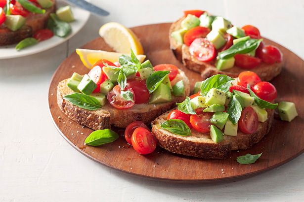 Avocado & basil breakfast bruschetta