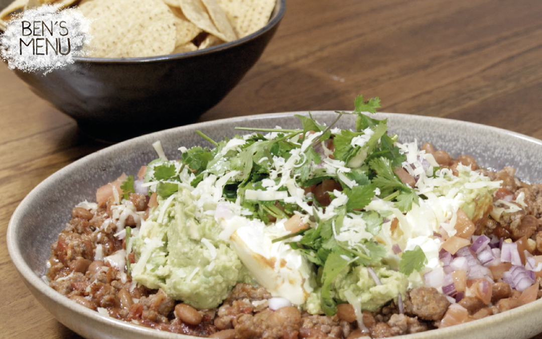 Ben’s lamb and bean nachos