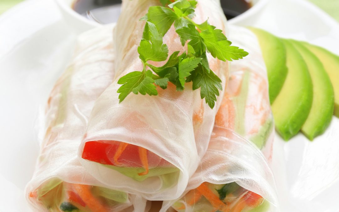 Avocado rice paper rolls