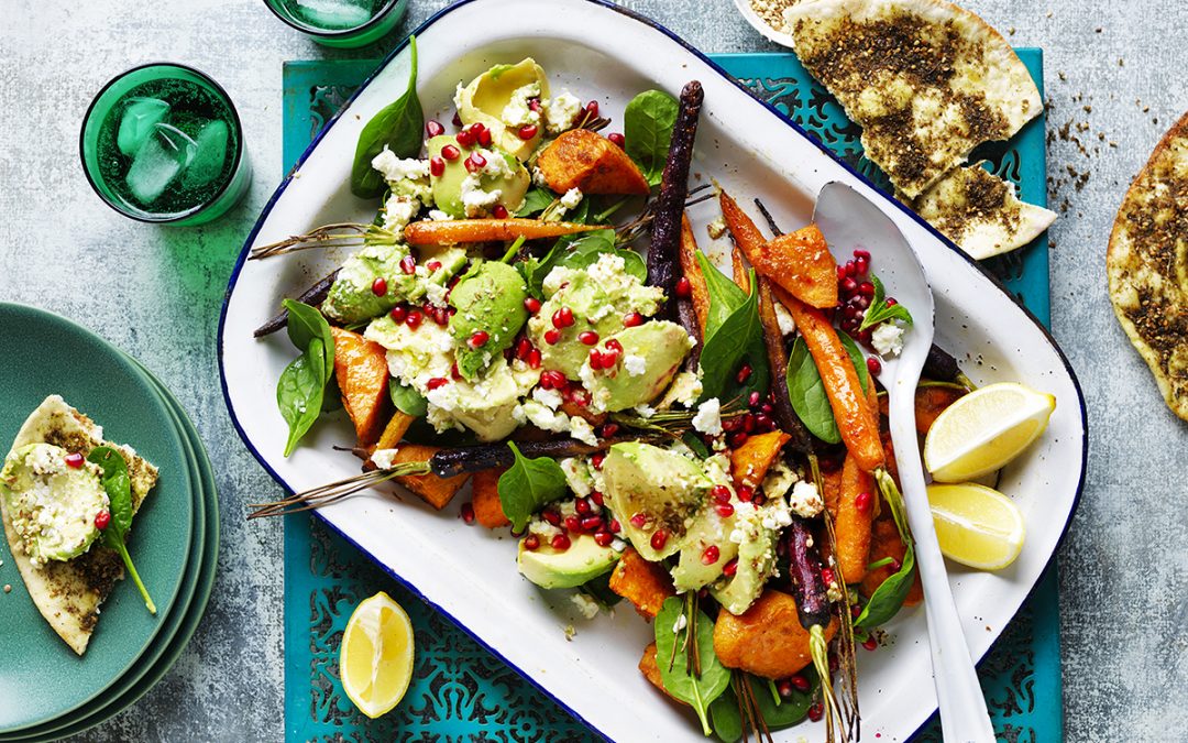 Moroccan avo & roast veggie salad