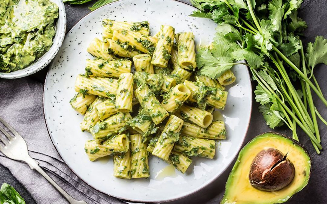 Avocado pesto penne