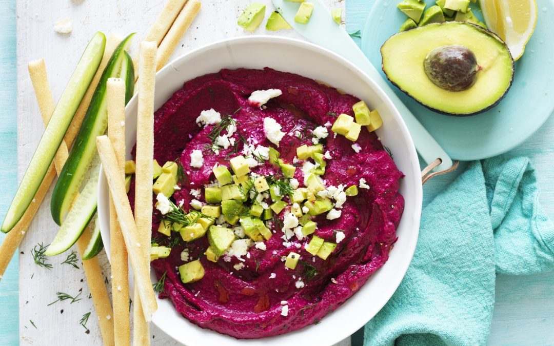 Avocado beetroot dip