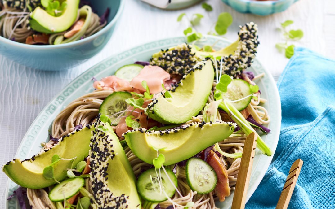 Sesame Avocado and Soba Noodle Salad