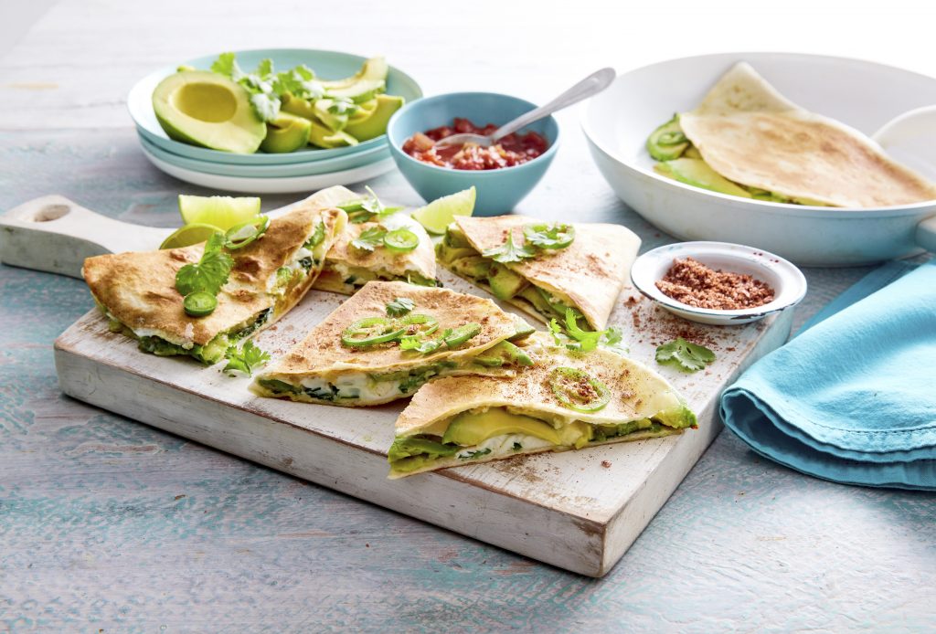 Spicy avocado, egg and three cheese quesadillas - Australian Avocados