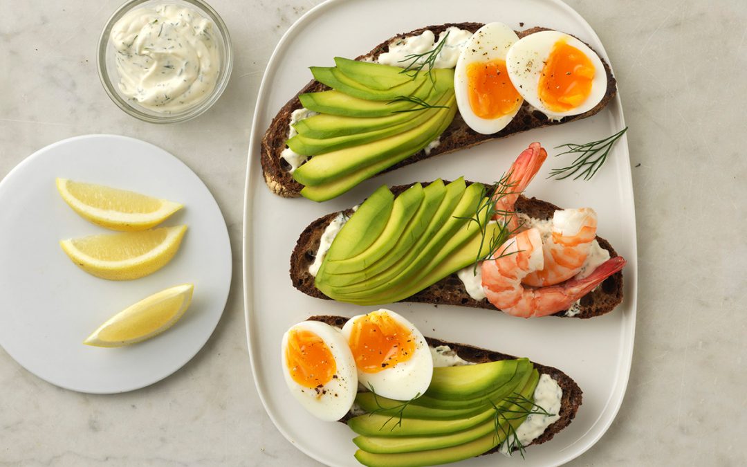 Boiled Egg and Avocado Open Sandwich