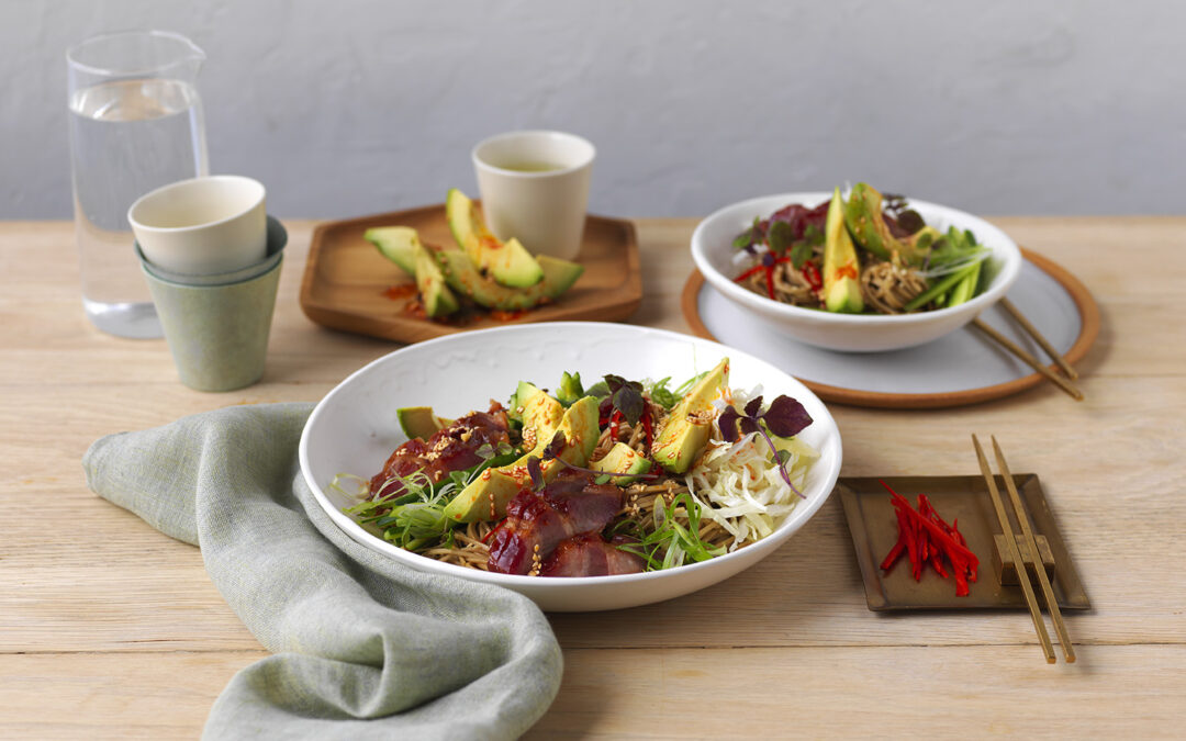 Char Siu Pork and Avocado Noodle Salad