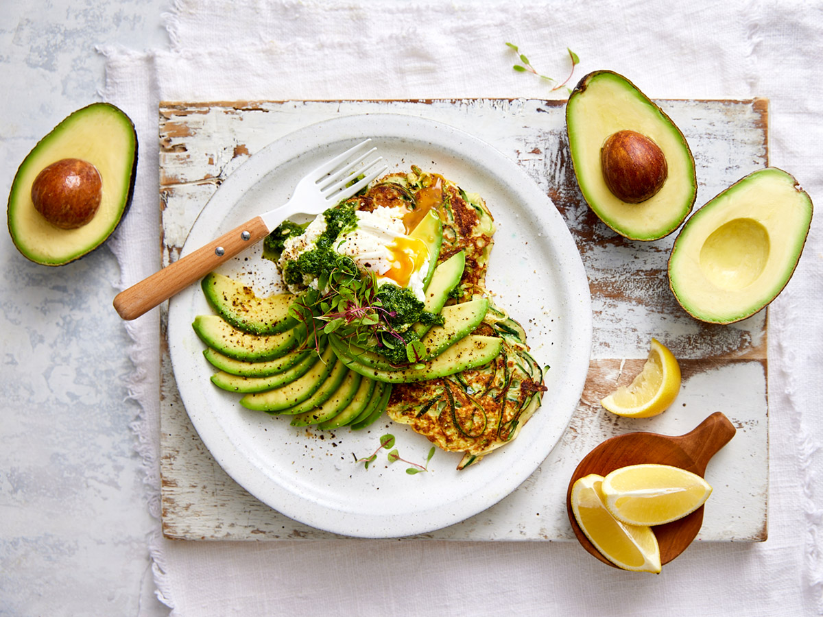 Zucchini and Ricotta Brunch Fritters with Avocado