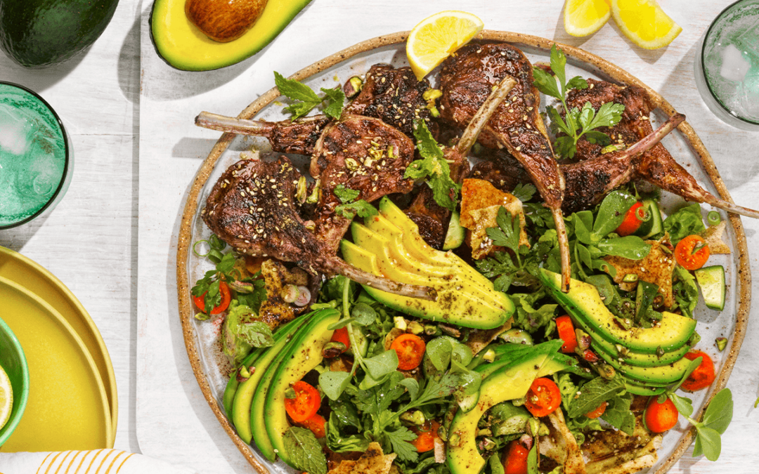 Barbecued Za’atar Lamb with Avocado Fattoush