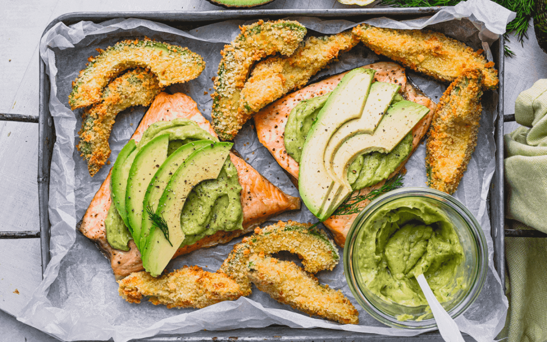 Swedish-Style Baked Salmon with Avocado Sauce