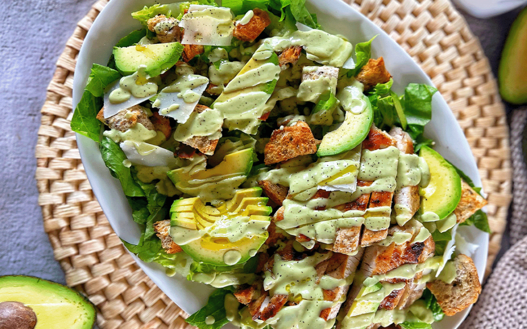 Avocado & chicken Caesar salad