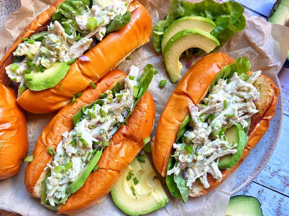 Avocado & Chicken Brioche Rolls