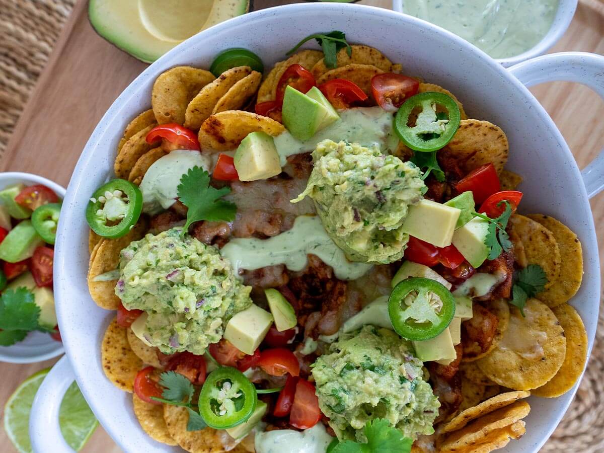 Avocado Chicken Nachos