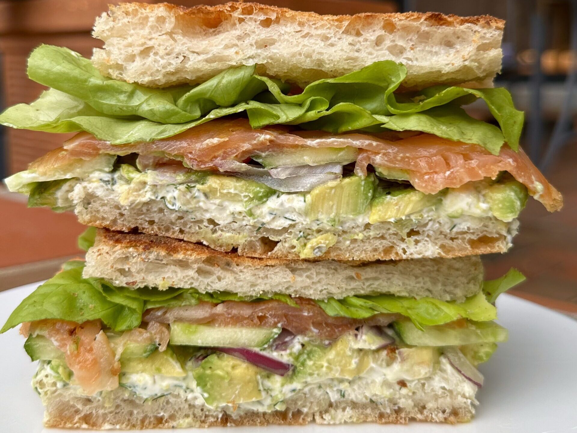 A Smoked Salmon & Avocado Sandwich